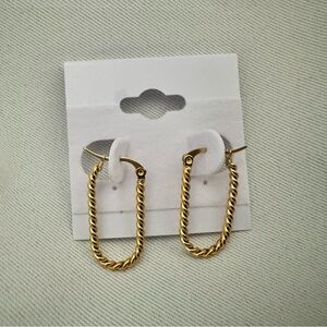 Small twist hoop Earrings gold plated